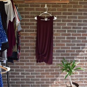H&M Maroon Basic Shift Dress